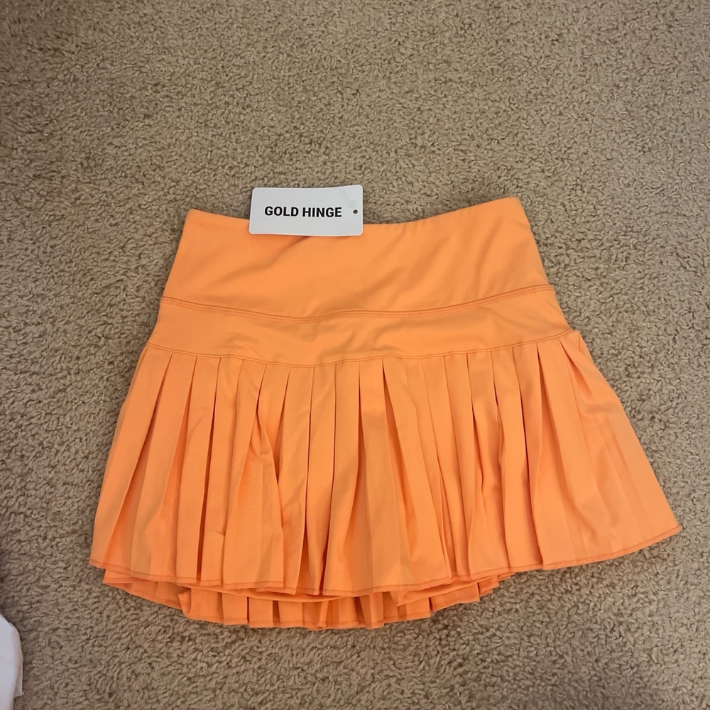 Gold Hinge Women's Vibrant Orange Mini Skirt